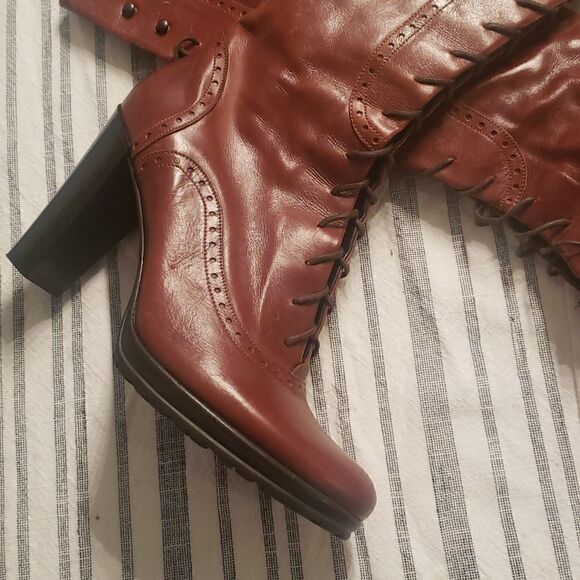 TREMP Made In Italy Brown Leather Lace Up Boots👢 - Picture 3 of 16
